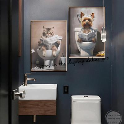 Настенный плакат с забавными надписями в туалете, декоративная картина на  холсте для ванной комнаты, туалета, предупреждающие знаки | AliExpress