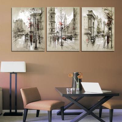 3 абстрактных картины в гостиной, картины на стене, стена, искусство фон  картинки и Фото для бесплатной загрузки