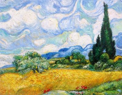 Пейзаж с домом и пахарь (картина) — Винсент Ван Гог