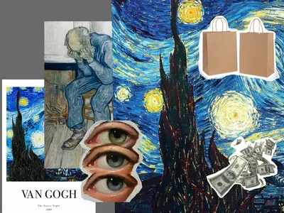 Картины Винсента Ван Гога, высокое качество, ручная роспись, кипарис на  звездном небе, искусство, декор стен | AliExpress
