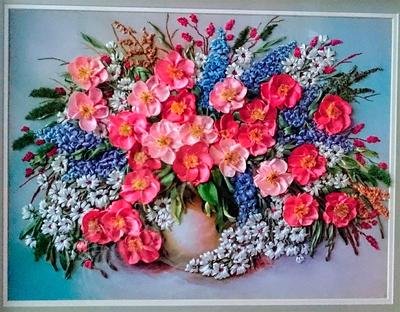 Вышивка лентами Розы и ромашки – купить в интернет-магазине HobbyPortal.ru  с доставкой