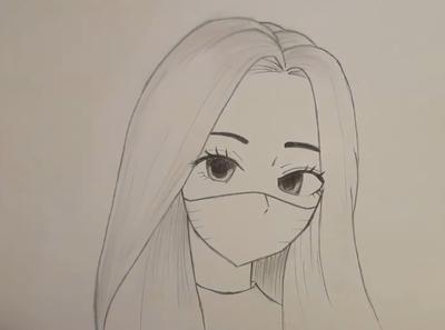 Anime, manga girl , sketch | Легкие рисунки, Рисунки, Аниме