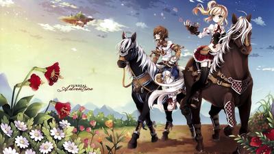 Аниме девушка и аниме лошади» — создано в Шедевруме