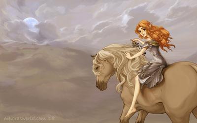 Картинка лошадь Alicia (Game), Natsu no Yoru две Аниме 1920x1080