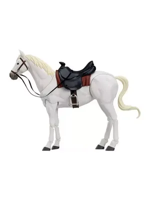 Аниме-персонаж, едущий на лошади с мечом и белым одеянием | Премиум Фото