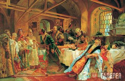 Картины Константина Маковского «У околицы» и «Под венец».