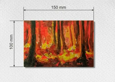 Масляная живопись картина пейзаж осенний лес миниатюра импрессионизм холст  | eBay