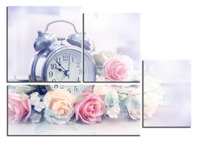 Старинные часы, книги и цветы | Модульные картины, постеры, печать на  холсте, интернет магазин, Кишинев, Молдова