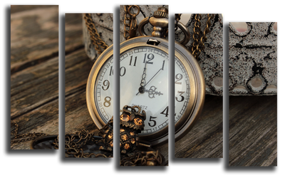 Модульная картина с часами / Часы на холсте Речка в лесу 140х80 см. -  купить по выгодной цене в интернет-магазине OZON (484551296)