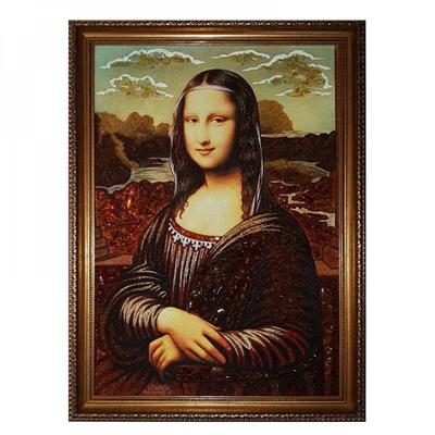 Панно «Джоконда» («Мона Лиза», Леонардо да Винчи), выполненное из янтаря от  производителя ТМ Янтарь Полесья