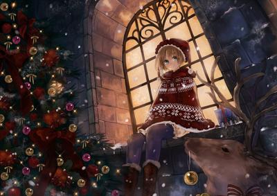 Обои Аниме (Зима, Новый Год, Рождество), обои для рабочего стола,  фотографии аниме, зима, новый год, рождество, кролик, зонт, цветы, девочка,  арт, tonchan, камелии Обои для рабочего стола, скачать обои картинки  заставки на