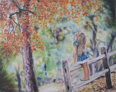 Картина на холсте \"Осенний пейзаж с мостом\"