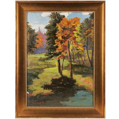 Осенний пейзаж, картина маслом, 4к» — создано в Шедевруме