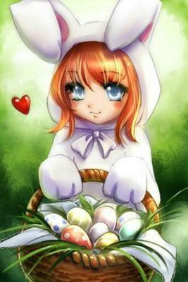 Пасхальный кролик доставляет красочные яйца детям с корзиной на спине и  дружелюбной улыбкой, иллюстрирующей манга Иллюстрация штока - иллюстрации  насчитывающей шарж, счастливо: 272171776