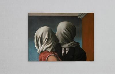 Картина сюрреализм репродукция Рене Магритт любовники на холсте, на стену  40х30 см - купить по низкой цене в интернет-магазине OZON (378414290)