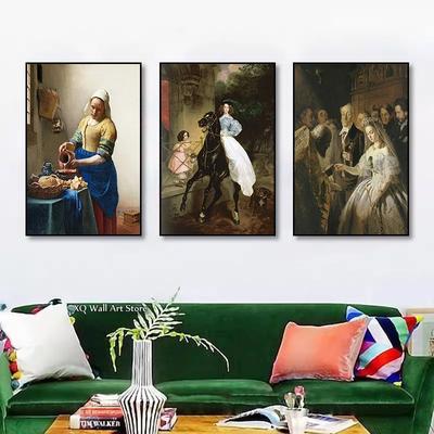 Знаменитые Ретро картины возрождения Холст принты HD картины настенное  искусство для гостиной дома офиса Декор без рамки подарки | AliExpress
