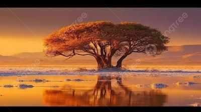 дерево сидящее рядом с водой в пустыне, самая красивая картинка в мире,  красивый, путешествовать фон картинки и Фото для бесплатной загрузки