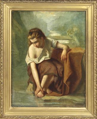 Антикварная живопись 19 века - Философ и женщины