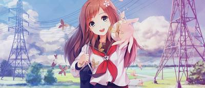 на этом изображении изображена аниме девушка с рыжими волосами и длинными  черными волосами, аниме лучшие картинки, животное, Лучший фон картинки и  Фото для бесплатной загрузки