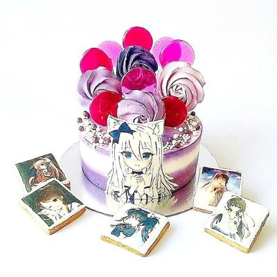 Торт девочке на день рождения в стилистике Аниме