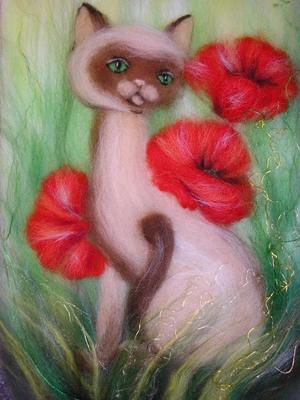 Картина «Орхидейка» (сухое валяние шерсти) - Творилка - всё для любителей  ручного творчества!