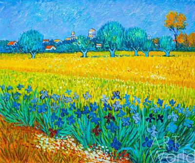 Картина Копия картины Ван Гога \"Вид на Арль с ирисами на переднем плане\",  художник Анджей Влодарчик 50x60 VG230201 купить в Москве