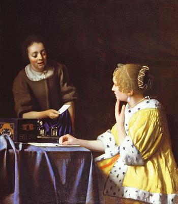 Купить картину Хозяйка и служанка (1666/1667) Вермеер Ян на стену от 530  руб. в DasArt