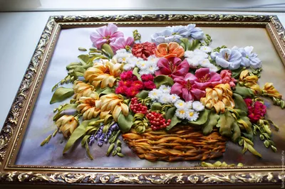 Картина\"шебби розы\" вышивка лентами №983036 - купить в Украине на Crafta.ua