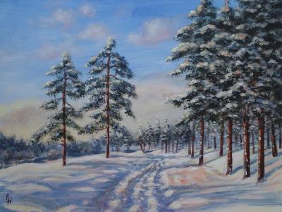 Морозная зима - картина В.В.Потапова, продажа картин в Москве, цены |  Интернет магазин Арт Вернисаж