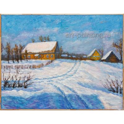 Купить Картина \"Зима\", холст, масло, 50х60см , цена 3100р.