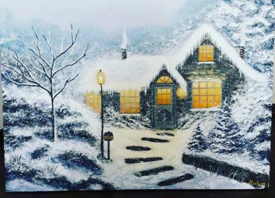 Картина на холсте (зимняя красивые зимние карелия тайга пейзажи зимой)  50х70 Горизонтально , пейзаж, природа, лес, в комнату, на стену, в спальню  - купить по низкой цене в интернет-магазине OZON (581131420)
