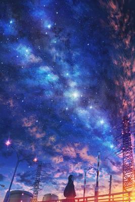 Звёздное небо аниме - 59 фото