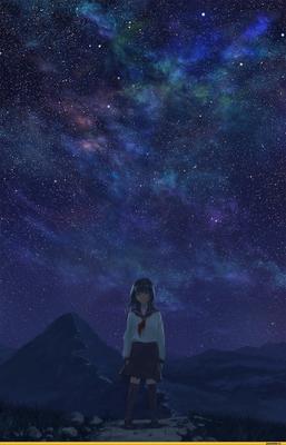 Звёздное небо аниме - 59 фото