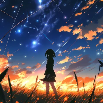 Аниме фон ночное небо - красивые фото